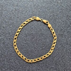 14k Gold Figaro Chain Mens Bracelet